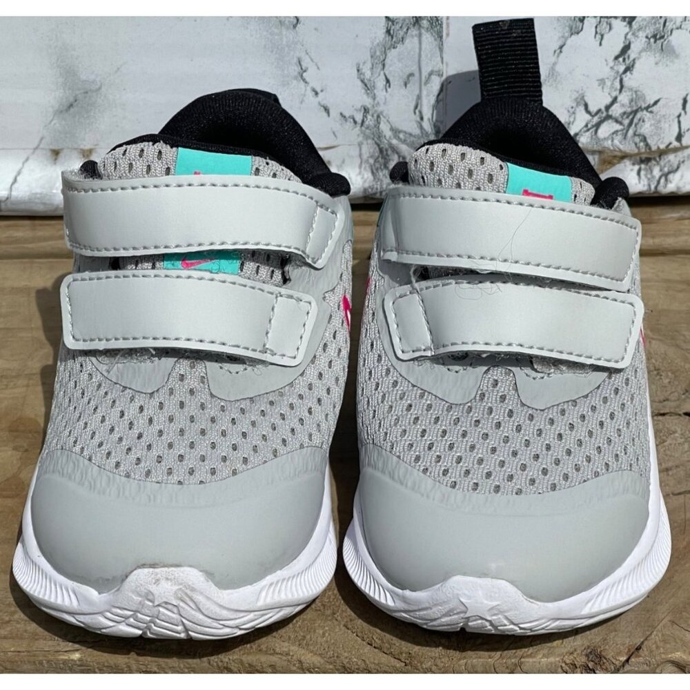 Nike Star Runner 3 DD1149 001Toddler Athletic Shoes  Size 4C Gray/Teal/Pink